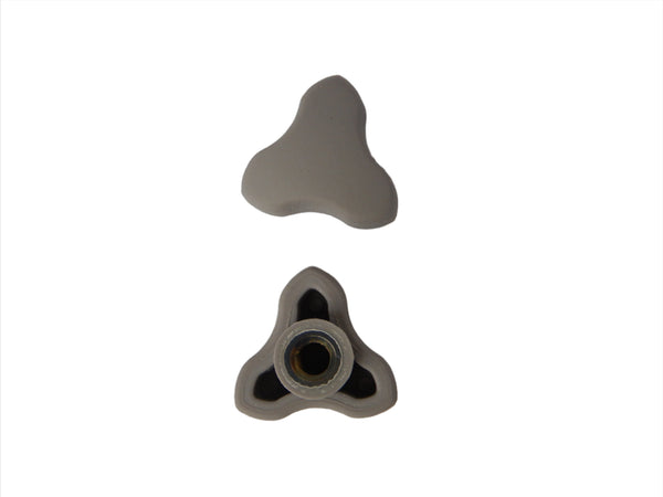 Dagger Bulkhead/Footplate Tri-Nob Wing-Nut Gray with 1/4 x 20 Thread