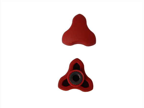 Dagger Bulkhead/Footplate Tri-Nob Wing-Nut RED with M6 Thread